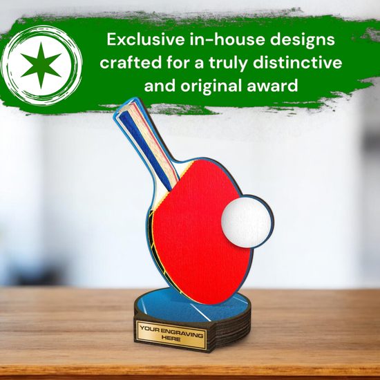 Grove Table Tennis Ping Pong Real Wood Trophy