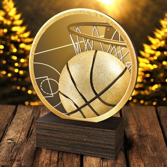 Holt Classic Basketball Real Wood Trophy