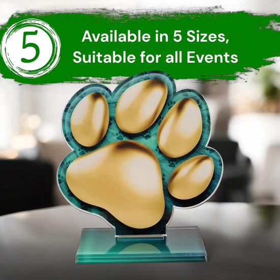 Cannes Dog Paw Print Trophy