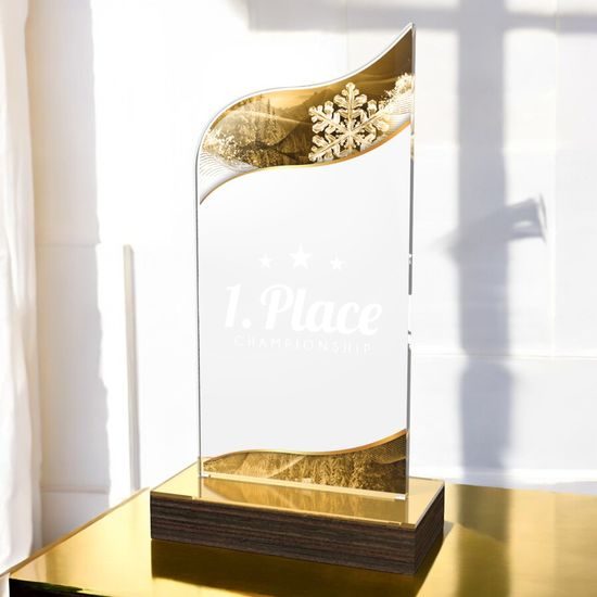 United Snowflake Acrylic Wood Fusion Trophy