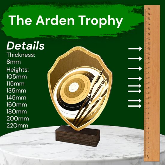 Arden Classic Archery Real Wood Shield Trophy