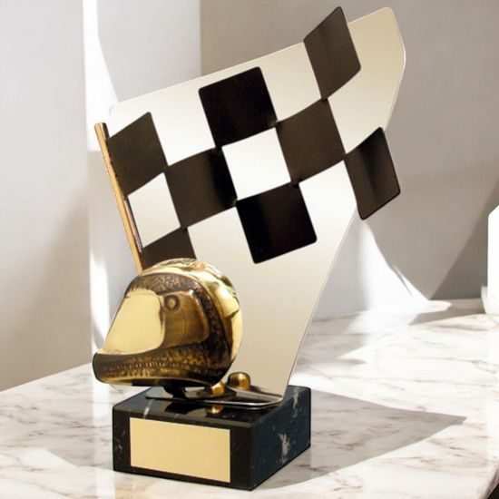 Guadarrama Motorsports Helmet Handmade Metal Trophy