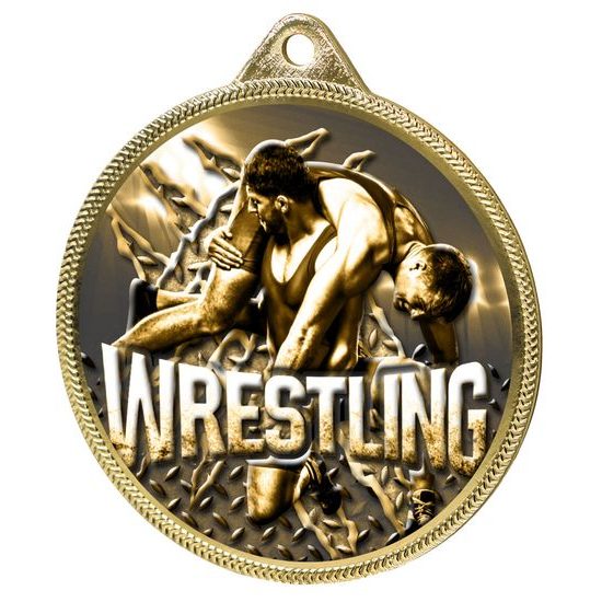 Wrestling Classic Texture 3D Print Gold Medal