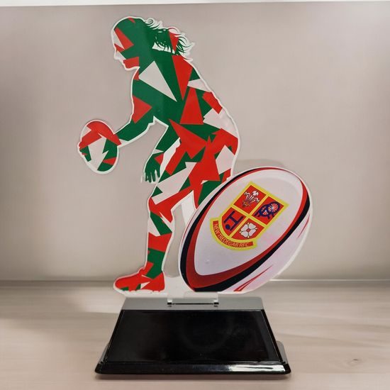 Edison Women's Rugby Custom Acrylic Logo Trophy