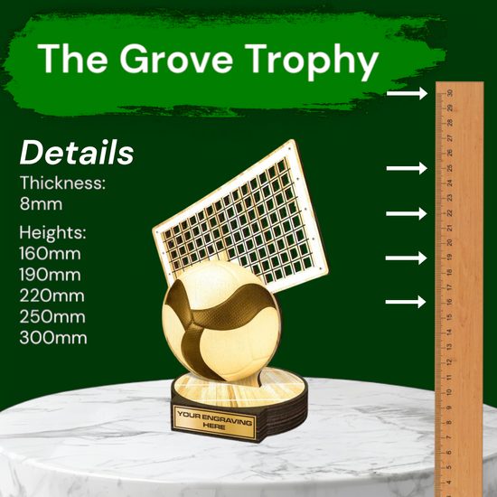 Grove Classic Volleyball Real Wood Trophy