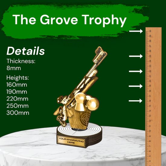 Grove Classic Rifle Shooting Real Wood Trophy