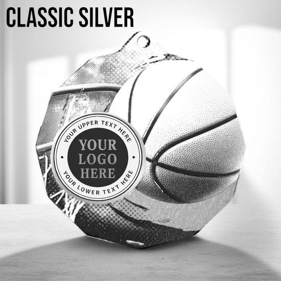Dodeca Basketball Stainless Steel Logo Insert Medal