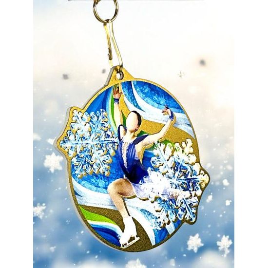Aurum Ice Skating Figure Skater Stainless Steel Medal