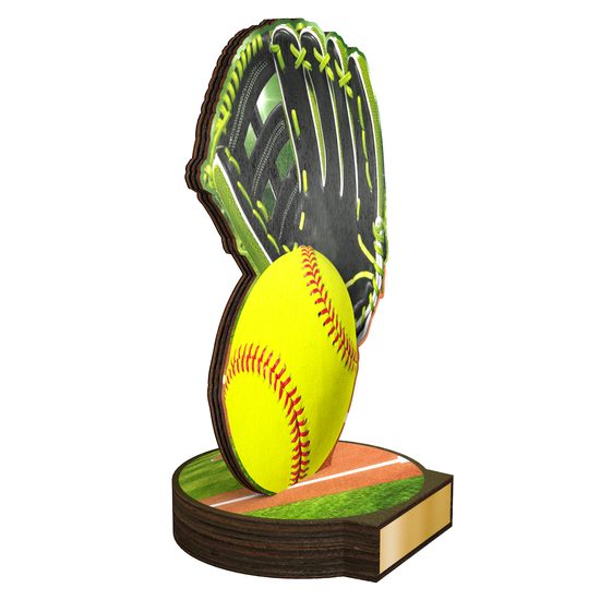 Grove Softball Real Wood Trophy