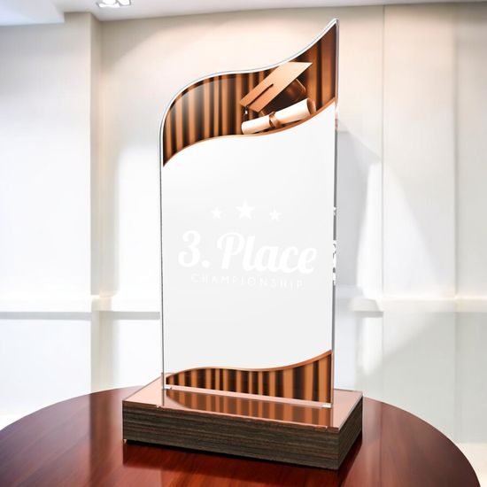 United Graduation Acrylic Wood Fusion Trophy