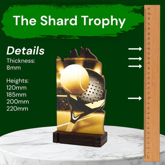Shard Classic Padel Tennis Eco Friendly Wooden Trophy