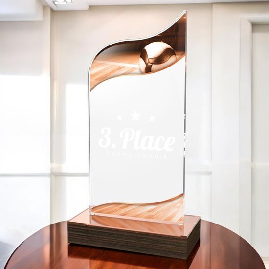 United Volleyball Acrylic Wood Fusion Trophy