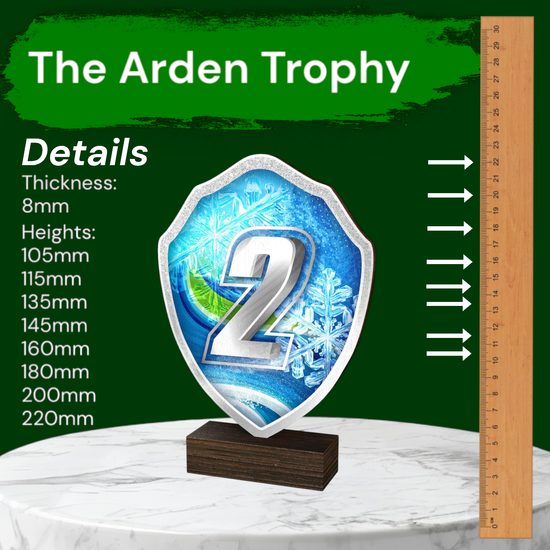 Arden 2nd Place Winter Real Wood Shield Trophy