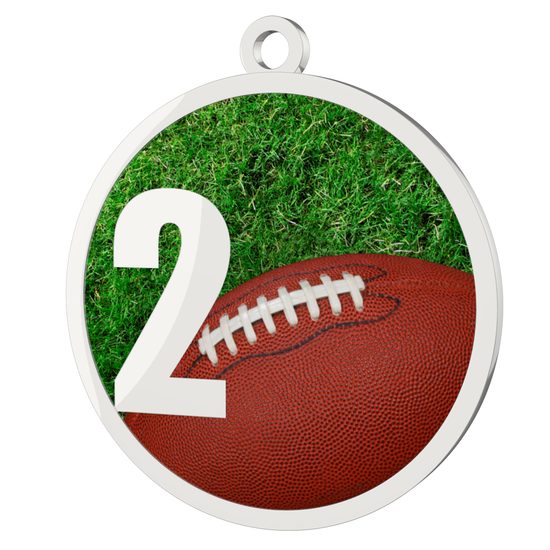 American Football 2nd Place Printed Silver Medal