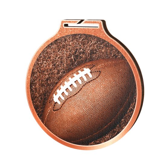 Habitat Classic Gridiron Football Bronze Eco Friendly Wooden Medal