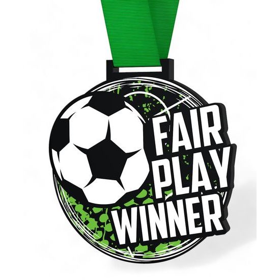 Giant Fair Play Black Acrylic Football Medal