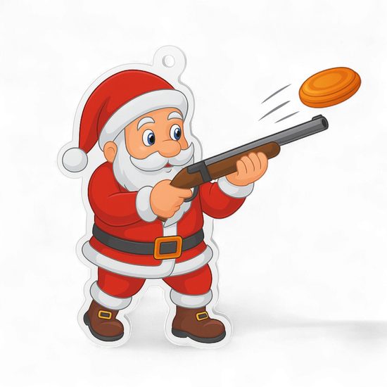 Jolly Father Christmas Clay Pigeon Shooting Medal