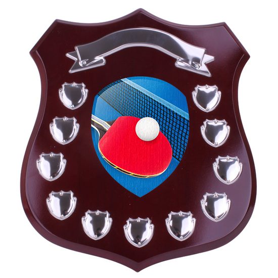Mercia Table Tennis Mahogany Wooden 11 Year Annual Shield