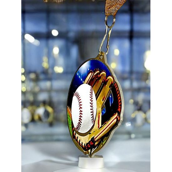 Aurum Baseball Stainless Steel Medal