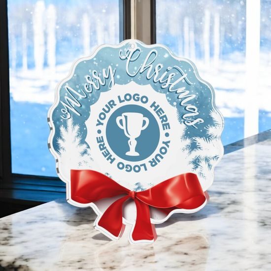 Christmas Wreath Logo Custom Made Printed Medal