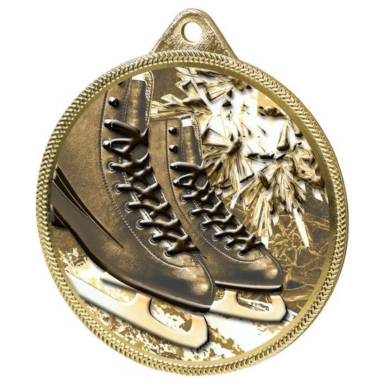 Ice Skating Boots Black Classic Texture 3D Print Gold Medal