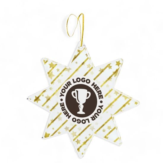Festive Star Logo Custom Made Printed Bauble