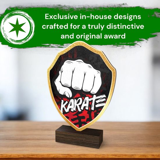 Arden Karate Real Wood Shield Trophy