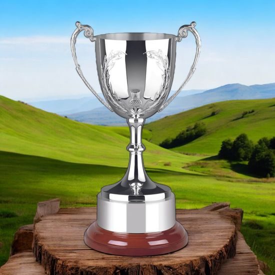 Thistle Wreath Silver Plated Hand Chased Cup