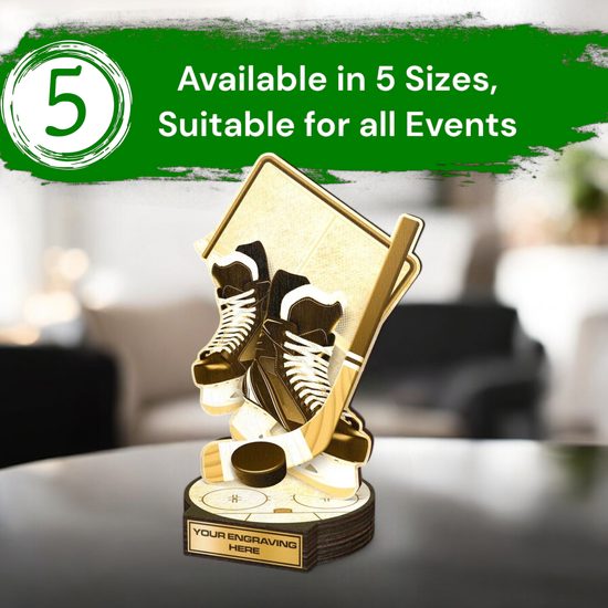 Grove Classic Ice Hockey Real Wood Trophy
