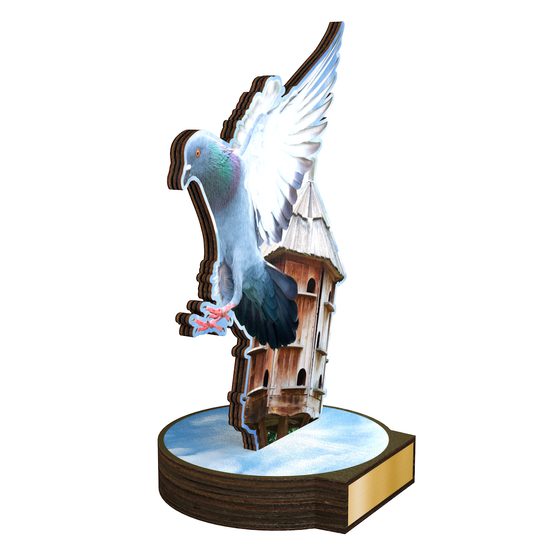 Grove Pigeon Racing Real Wood Trophy