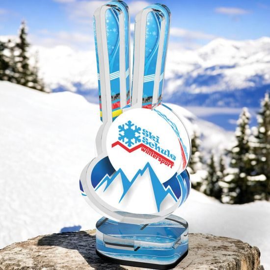 Soleil Custom Logo Skiing Trophy
