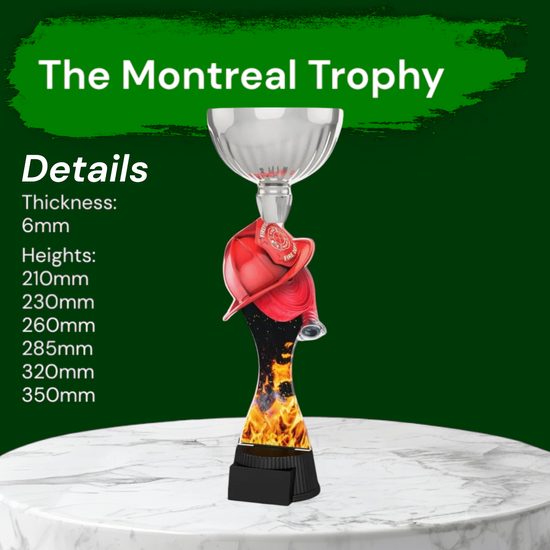 Montreal Firefighter Helmet and Hose Silver Cup Trophy