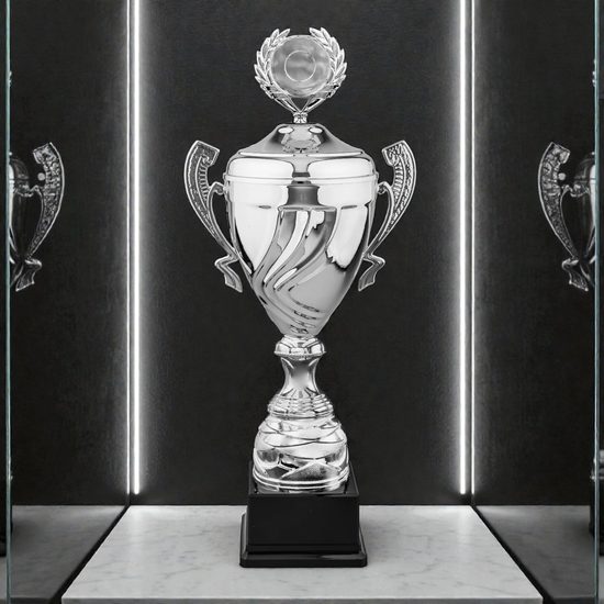 Raffles Silver Logo Cup with Lid