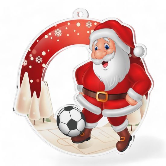 Snowy Father Christmas Football Medal
