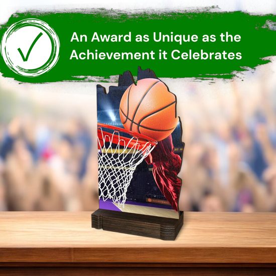 Shard Basketball Eco Friendly Wooden Trophy