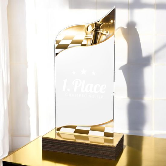United Chess Acrylic Wood Fusion Trophy
