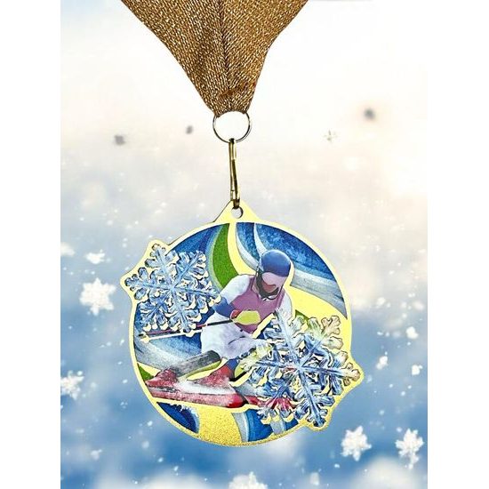 Aurum Skiing Stainless Steel Medal