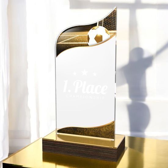 United Football Acrylic Wood Fusion Trophy