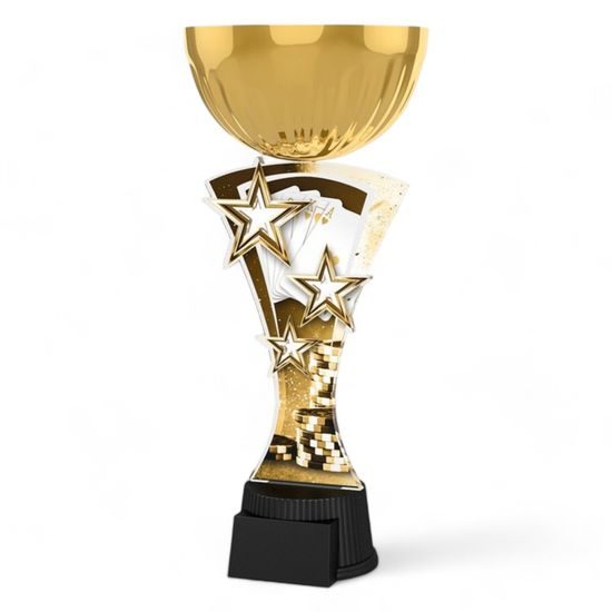 Triple Star Classic Poker Cards Gold Trophy Cup