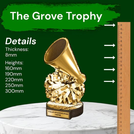 Grove Classic Cheerleader Real Wood Trophy