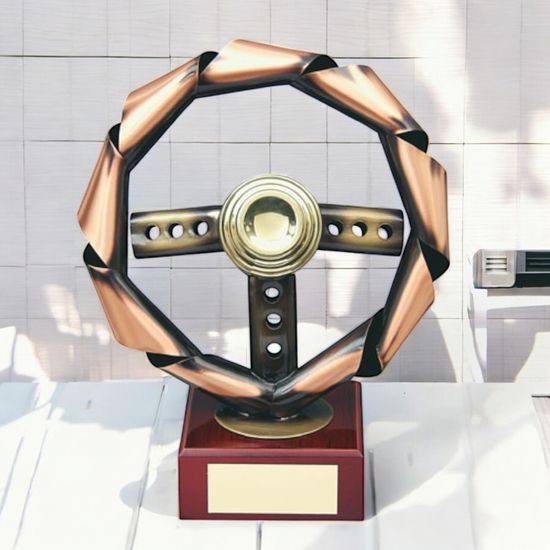Leon Motorsports Steering Wheel Handmade Metal Trophy