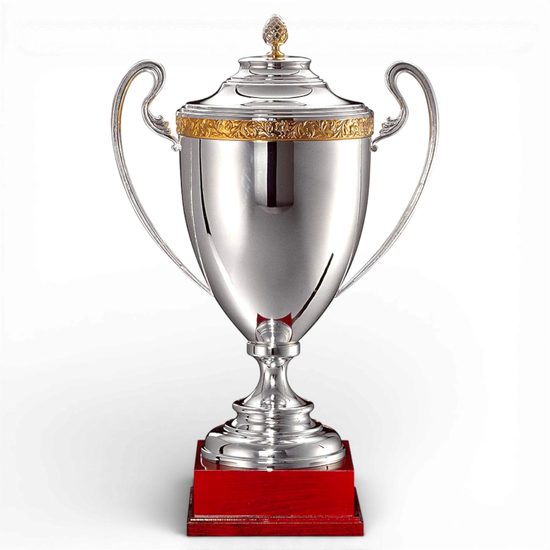 Maldini Silver Plated Cup with Gold Trim & Lid