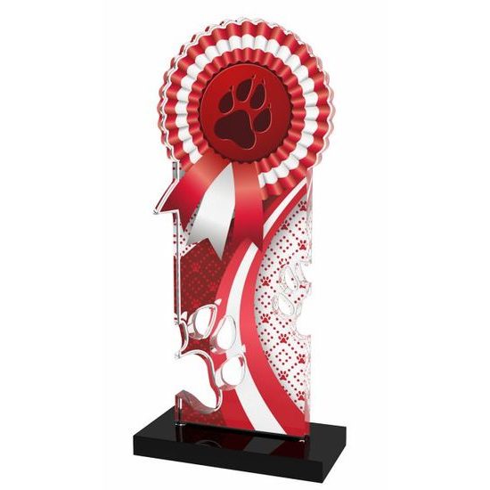 Lassie Red Paw-print Rosette Trophy