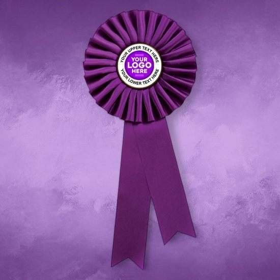 Purple Satin Feel Logo Rosette