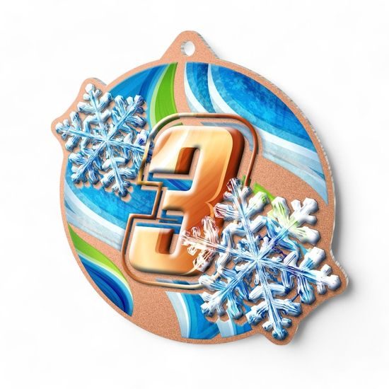 Aurum 3rd Place Winter Snowflake Bronze Stainless Steel Medal