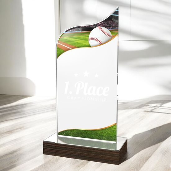 United Baseball Acrylic Wood Fusion Trophy