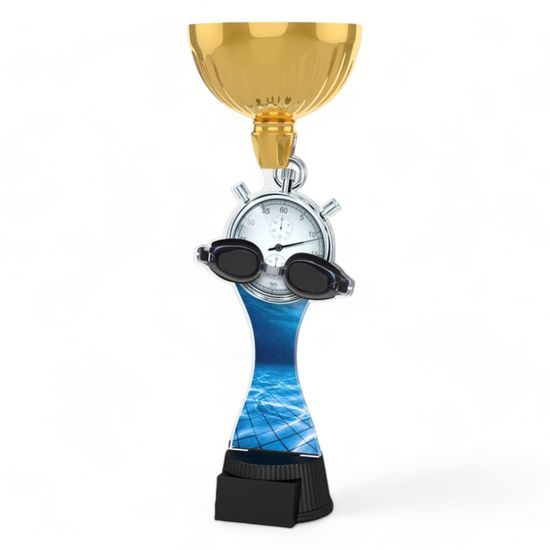 Vancouver Swimming Goggles and Stopwatch Gold Cup Trophy