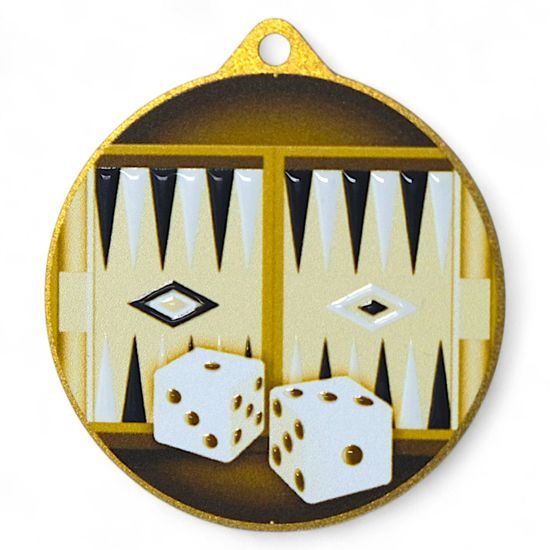 Quantum Backgammon Stainless Steel Medal