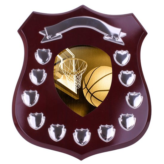Mercia Basketball Mahogany Wooden 11 Year Annual Shield