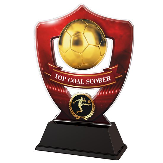 Red Top Goal Scorer Football Shield Trophy
